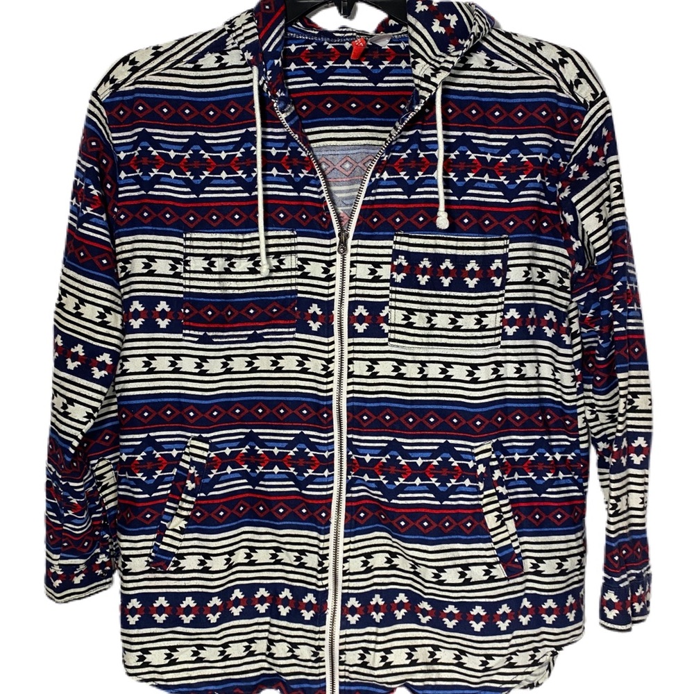 Women’s H&M Aztec Zip Up Hoodie Size 8